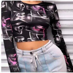 Y2K Long Sleeve Crop Top